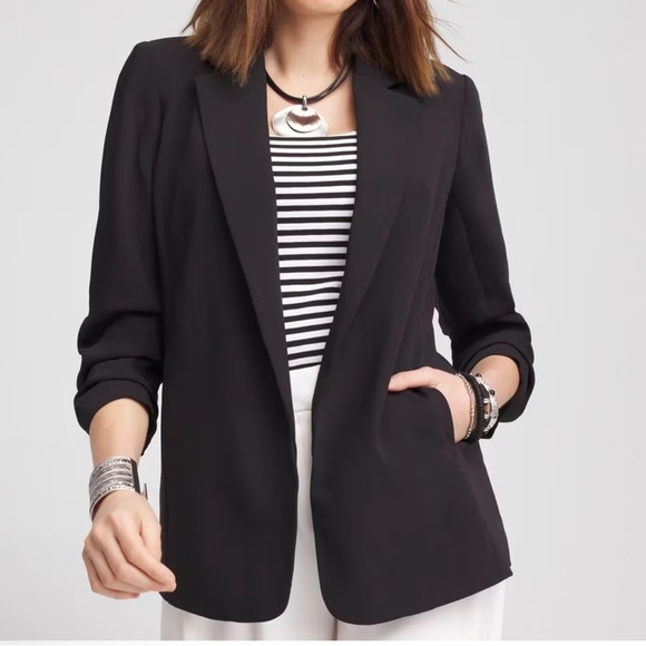 Chico Black Open-Front Sz 3 Blazer (16/18-XL) MSRP $169 Career wear Work Jacket - Picture 9 of 11